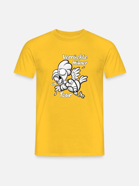 Verrückte Hühner on Tour JGA - Männer T-Shirt - Gelb