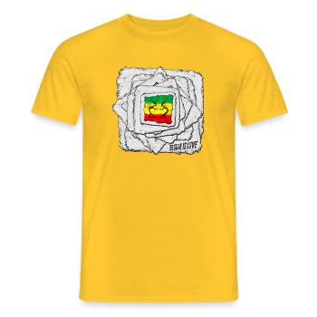 Reggae Love Shadow Motif - T-shirt homme - jaune - Devant - AI Model Male 178 dark (178cm)