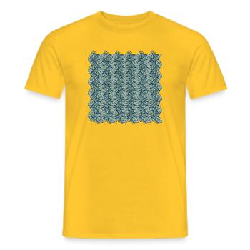Mosaïque de poissons bleus - T-shirt homme - jaune - Devant - AI Model Male 178 dark (178cm)