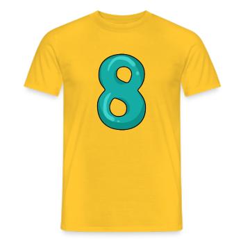 8 - Acht - Ziffer 8 - Männer T-Shirt - Gelb - Vorne - AI Model Male 178 dark (178cm)