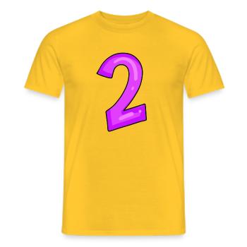 Zwei - Nummer 2 - Männer T-Shirt - Gelb - Vorne - AI Model Male 178 dark (178cm)