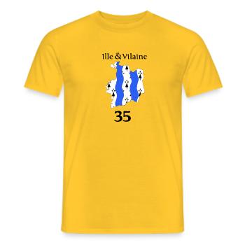 Ille et vilaine - Men's T-Shirt - yellow - Front - AI Model Male 178 dark (178cm)