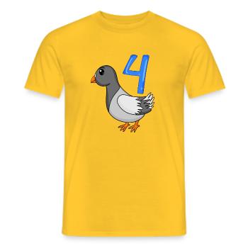4 Jahre alt - 4. Geburtstag - Taube Vogel Motiv - Männer T-Shirt - Gelb - Vorne - AI Model Male 178 dark (178cm)