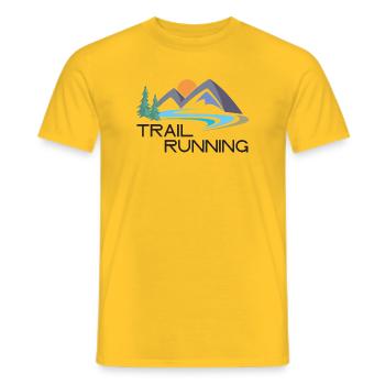 Trail Running - T-shirt homme - jaune - Devant - AI Model Male 178 dark (178cm)