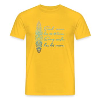 SURFEN, MAORI, SURFEN, SURFER - Männer T-Shirt - Gelb - Vorne - AI Model Male 178 dark (178cm)