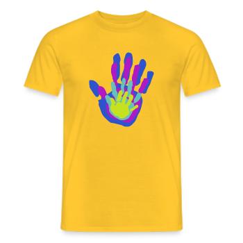 Papa, Maman et Nous Palmiers - T-shirt homme - jaune - Devant - AI Model Male 178 dark (178cm)