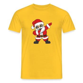 Dancing Santa with glasses - Men's T-Shirt - yellow - Front - AI Model Male 178 dark (178cm)