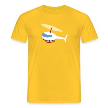 Hélicoptère blanc - T-shirt homme - jaune - Devant - AI Model Male 178 dark (178cm)