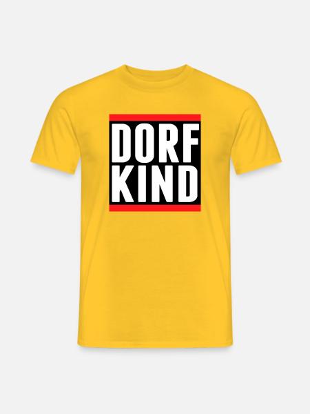 dorf dorfkind aufkleber sticker dorfi stadt - Männer T-Shirt - Gelb