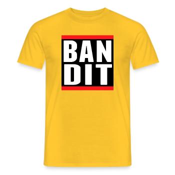 bandit dieb crime criminal aufkleber hooligan gang - Männer T-Shirt - Gelb - Vorne - AI Model Male 178 dark (178cm)
