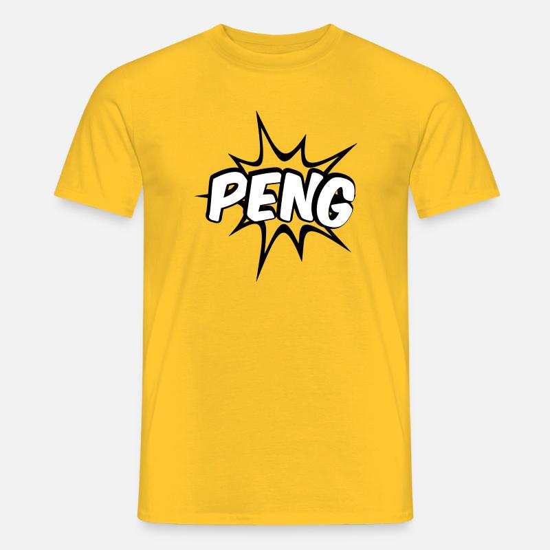 Peng Comic Design - Männer T-Shirt - Gelb