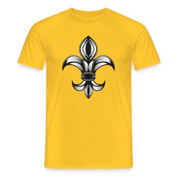 stilisierte Schwertlilie - Fleur-de-Lys - Männer T-Shirt - Gelb - Vorne - AI Model Male 178 dark (178cm)