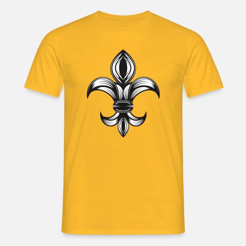 stylized iris - Fleur-de-Lys - Men's T-Shirt - yellow