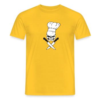 Skull cook - Men's T-Shirt - yellow - Front - AI Model Male 178 dark (178cm)