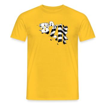 Bretagne - T-shirt homme - jaune - Devant - AI Model Male 178 dark (178cm)