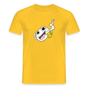 Sperma mit Bier - Männer T-Shirt - Gelb - Vorne - AI Model Male 178 dark (178cm)