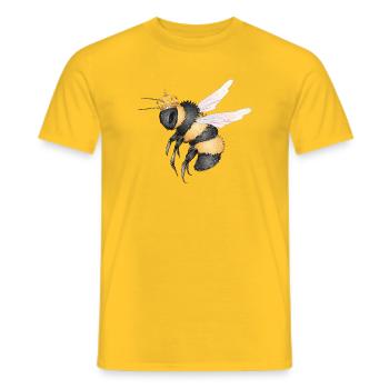 Drawing of a flying bumblebee with crown - Men's T-Shirt - yellow - Front - AI Model Male 178 dark (178cm)