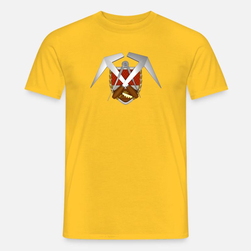 Handwerk Dachdecker Emblem - Männer T-Shirt - Gelb