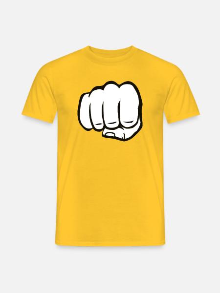 Faust geballte Faust fist bump cool Logo Symbol - Mænd T-shirt - gul
