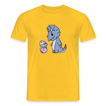 Dinosaures avec bébés dinosaures - T-shirt homme - jaune - Devant - AI Model Male 178 dark (178cm)