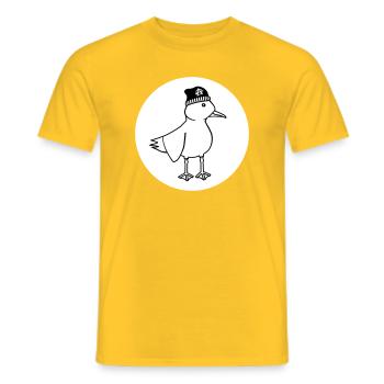 Möwe Anarchie – Freche maritim Hipster Küstenkunst - Männer T-Shirt - Gelb - Vorne - AI Model Male 178 dark (178cm)