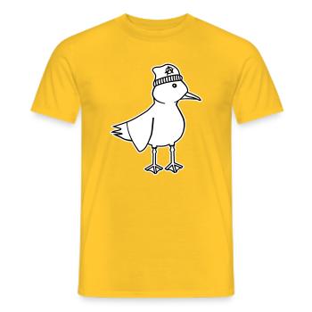 Seagull Anarchy – Naughty Maritime Hipster Coastal Art - Men's T-Shirt - yellow - Front - AI Model Male 178 dark (178cm)