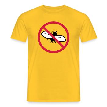 Fly Forbidden Shield - Men's T-Shirt - yellow - Front - AI Model Male 178 dark (178cm)