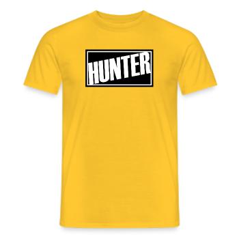 hunter hunter hunting hunting red pack hunting dog forest - Men's T-Shirt - yellow - Front - AI Model Male 178 dark (178cm)