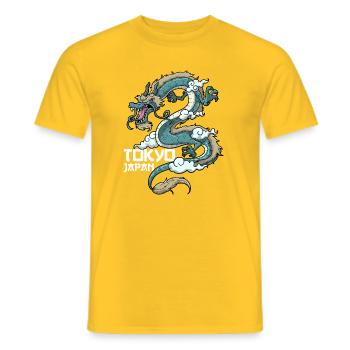 Japanischer Drache Tokio Japan - Männer T-Shirt - Gelb - Vorne - AI Model Male 178 dark (178cm)
