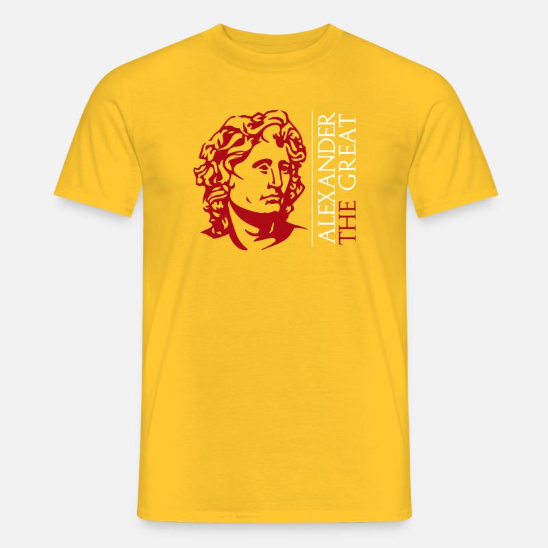 Alexander der Große Rote Büste - Männer T-Shirt - Gelb