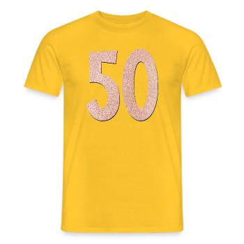 50e anniversaire - Cinquante - T-shirt homme - jaune - Devant - AI Model Male 178 dark (178cm)