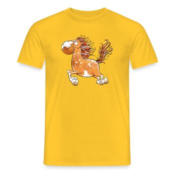Flottes Pferd I Pferdemotiv Fun - Männer T-Shirt - Gelb - Vorne - AI Model Male 178 dark (178cm)