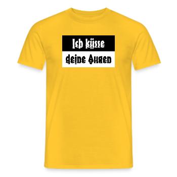 Ich küsse deine Augen Spruch - Männer T-Shirt - Gelb - Vorne - AI Model Male 178 dark (178cm)