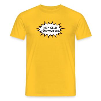 Kein Geld für Waffen - Männer T-Shirt - Gelb - Vorne - AI Model Male 178 dark (178cm)