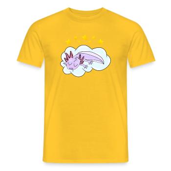Sleeping Oxolotl - Men's T-Shirt - yellow - Front - AI Model Male 178 dark (178cm)