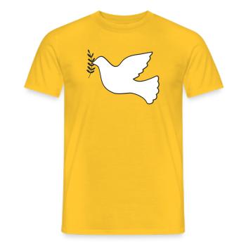 Friedenstaube mit Zweig - Männer T-Shirt - Gelb - Vorne - AI Model Male 178 dark (178cm)