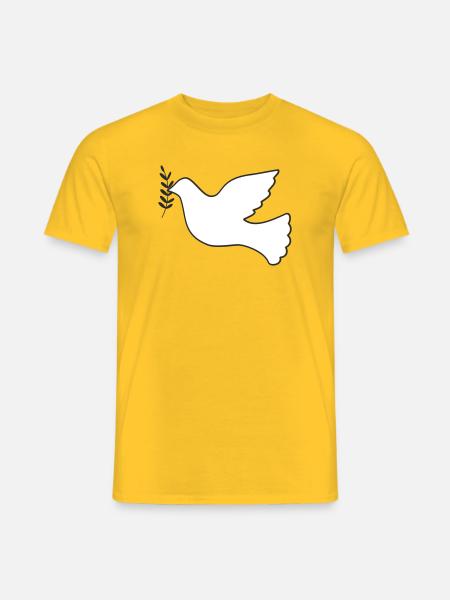 Friedenstaube mit Zweig - Männer T-Shirt - Gelb