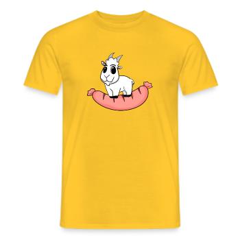 Wurst Ziege Ziegenbock - Männer T-Shirt - Gelb - Vorne - AI Model Male 178 dark (178cm)