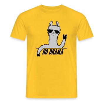 No Drama Lama - Männer T-Shirt - Gelb - Vorne - AI Model Male 178 dark (178cm)