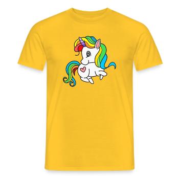 Licornes Licorne - T-shirt homme - jaune - Devant - AI Model Male 178 dark (178cm)