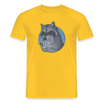 Raton Laveur - On se lave les pattes ! - T-shirt homme - jaune - Devant - AI Model Male 178 dark (178cm)