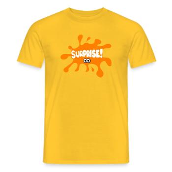 Surprise! - Men's T-Shirt - yellow - Front - AI Model Male 178 dark (178cm)