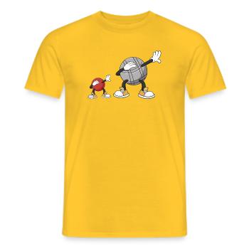 Dabbing Boulekugeln für Bouler boulen Boulesport - Männer T-Shirt - Gelb - Vorne - AI Model Male 178 dark (178cm)