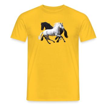 Chevaux - T-shirt homme - jaune - Devant - AI Model Male 178 dark (178cm)