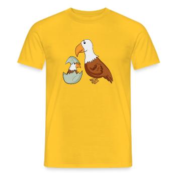 Aigle avec Bébé Aigle - T-shirt homme - jaune - Devant - AI Model Male 178 dark (178cm)
