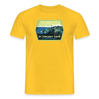 Algarve Portugal, Cap St Vincent, plage été soleil - T-shirt homme - jaune - Devant - AI Model Male 178 dark (178cm)