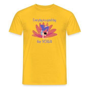 Alltagsyoga mit Blütenakzent - Männer T-Shirt - Gelb - Vorne - AI Model Male 178 dark (178cm)