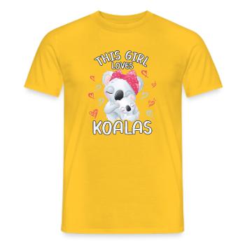 Dieses Maedchen Liebt Koalas - Männer T-Shirt - Gelb - Vorne - AI Model Male 178 dark (178cm)