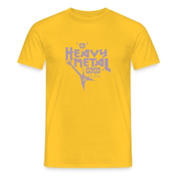 Heavy Metal Divertente - T-shirt uomo - giallo - Fronte - AI Model Male 178 dark (178cm)