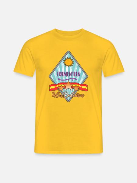 Formentera Insel Balearen Emblem - Männer T-Shirt - Gelb